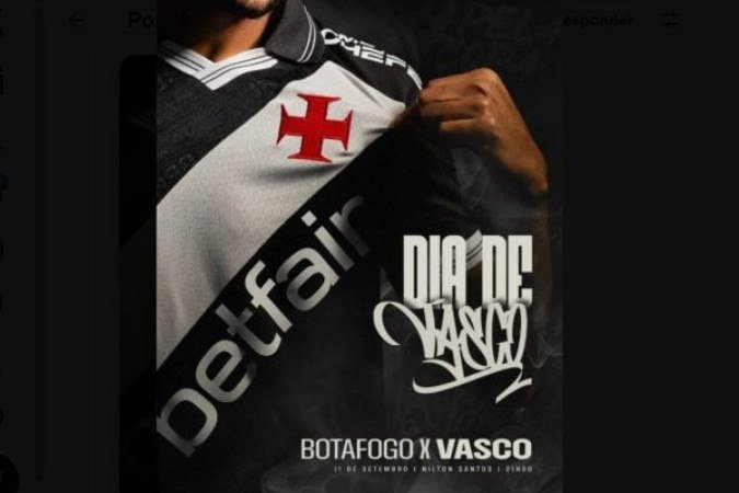 Flamengo provoca Vasco em publicação no X - (crédito: Foto: Reprodução/X) Flamengo provoca Vasco em publicação no X - (crédito: Foto: Reprodução/X)