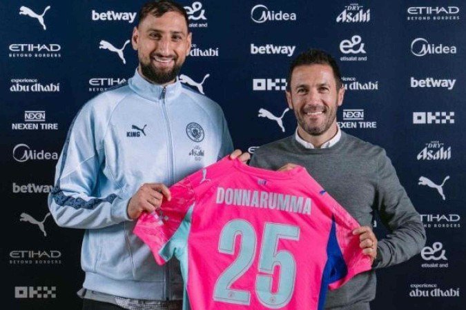 Gianluigi Donnarumma vai usar a camisa 25 no Manchester City -  (crédito: Foto: Divulgação)