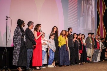 Além de Kleber Mendonça Filho, Maria Fernanda Cândido, Alice Carvalho, Laura Lufési e Isábel Zuaa também estavam presentes na sessão de abertura -  (crédito: João Pedro Carvalho - CB/DA Press)