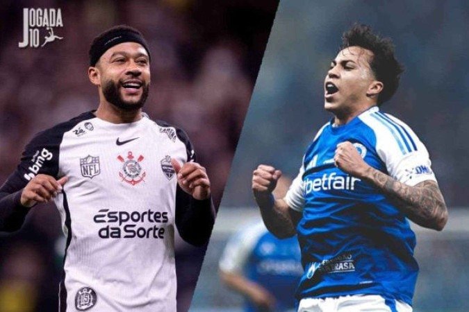 Memphis Depay e Kaio Jorge serão os nomes do clássico brasileiro -  (crédito: Fotos: Rodrigo Coca / Agência Corinthians; Gustavo Martins / Cruzeiro)