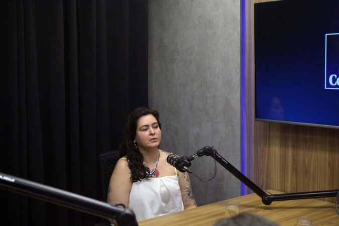  12.09.2025. Guilherme Felix CB/DA Press. PodCast Correio. Rafaela Camelo,  na bancada: Ricardo Daehn e Mariana Reginato. O filme da diretora brasiliense foi exibido em mostra do Festival de Berlim e distinguido com o Prêmio Especial do Júri em Gramado