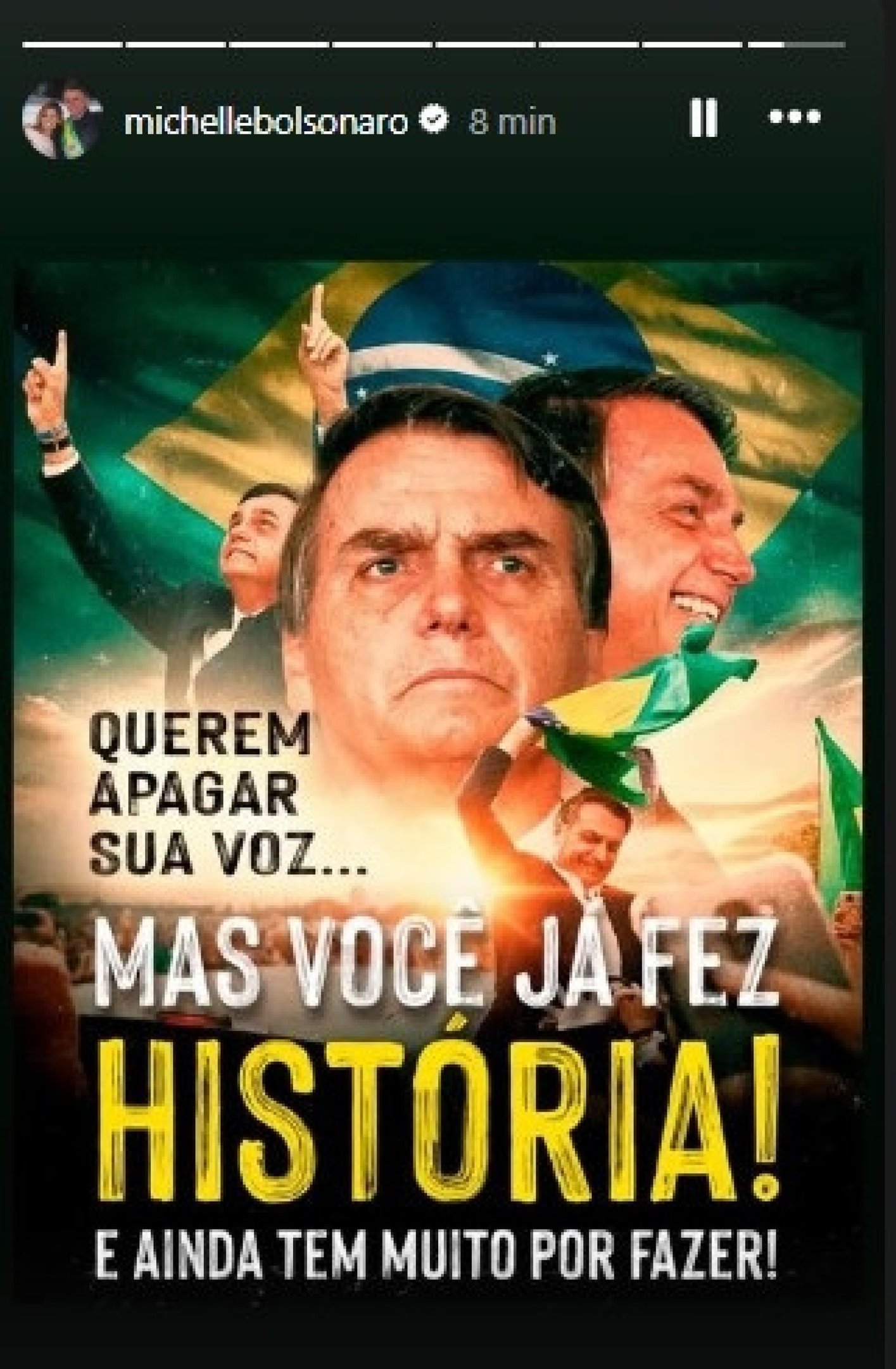 Michelle se manifesta após condenação de Bolsonaro: "você já fez história"