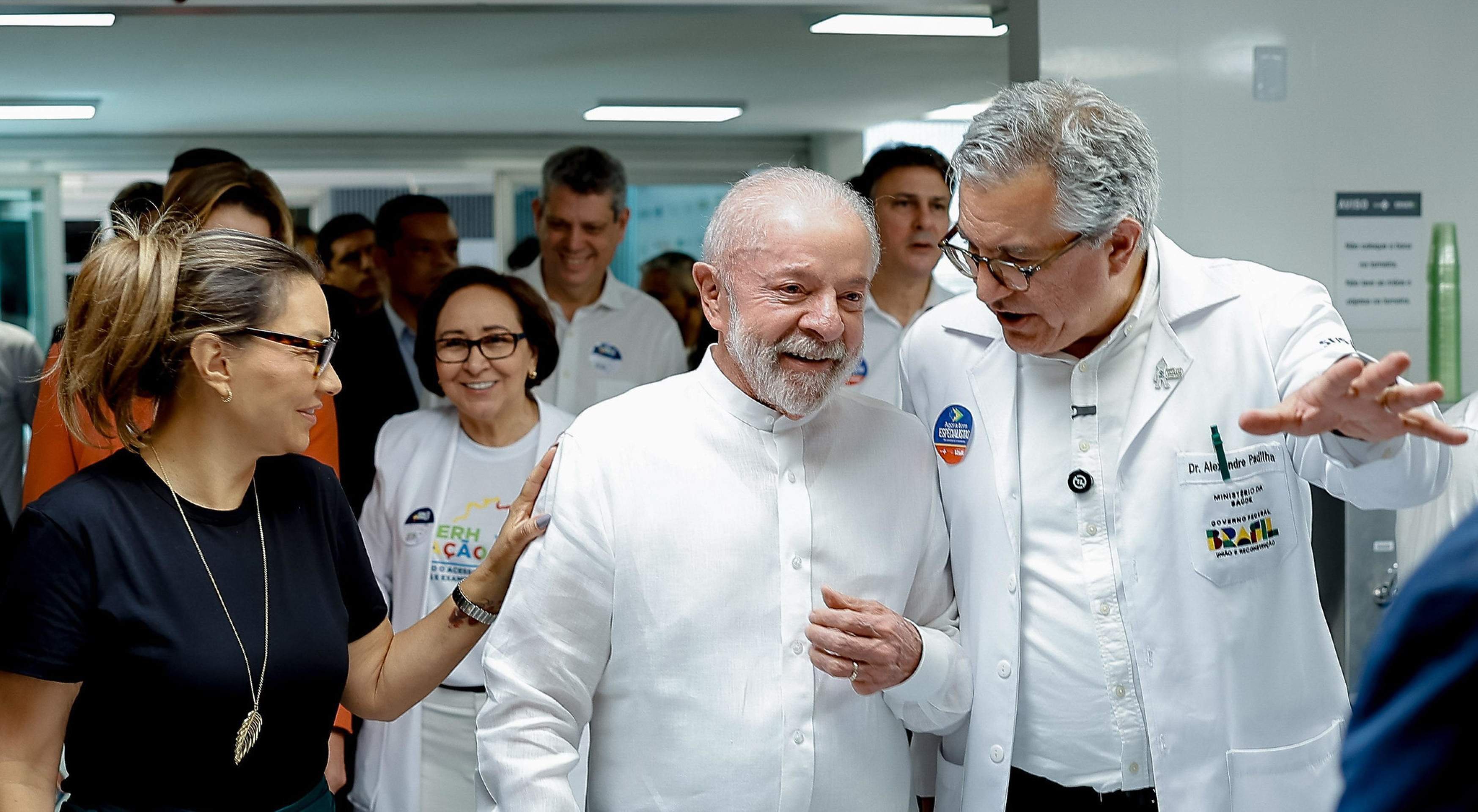 Presidente da República, Luiz Inácio Lula da Silva, durante visita ao Hospital Universitário de Brasília (HUB-UnB) para acompanhar a execução do 