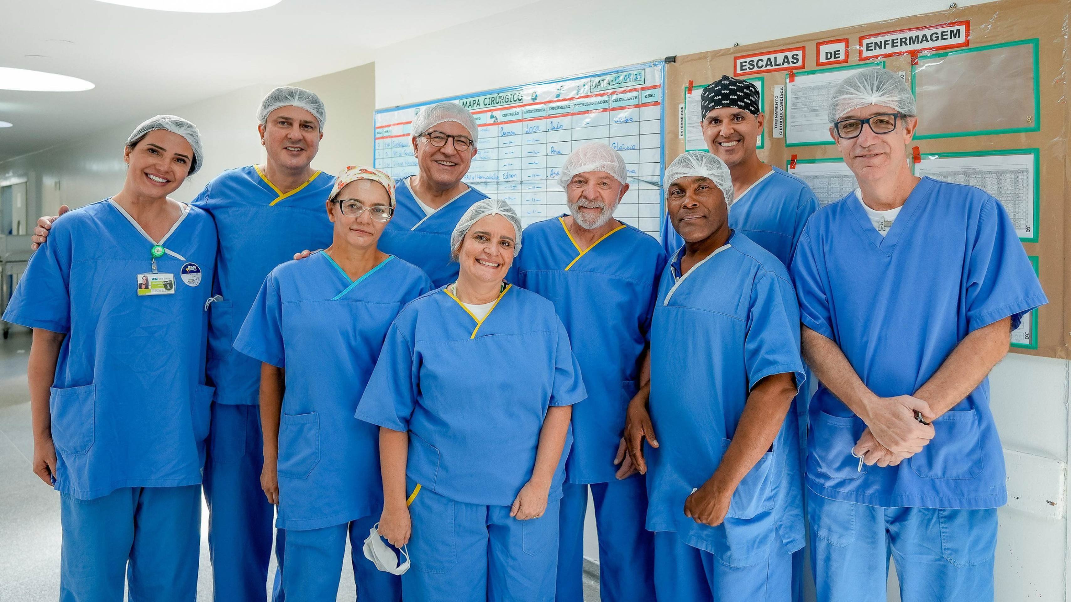 Presidente da República, Luiz Inácio Lula da Silva, durante visita ao Hospital Universitário de Brasília (HUB-UnB) para acompanhar a execução do 