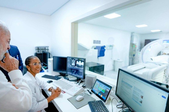 Presidente da República, Luiz Inácio Lula da Silva, durante visita ao Hospital Universitário de Brasília (HUB-UnB) -  (crédito: Ricardo Stuckert / PR)
