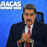 Nicolás Maduro participa de entrevista coletiva com a imprensa internacional, em Caracas  -  (crédito: Federico Parra/AFP)