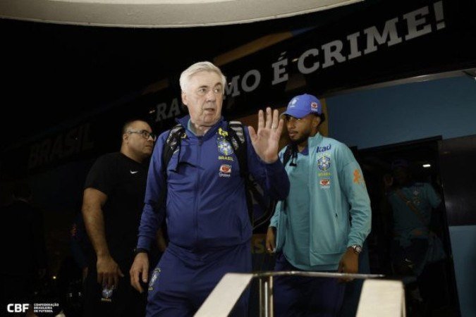 Carlo Ancelotti tem um ano de contrato com a CBF, por opção dele -  (crédito: Foto: Rafael Ribeiro / CBF)