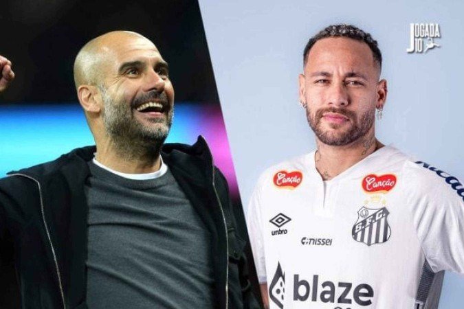 Pep Guardiola escolhe Neymar em brincadeira sobre trajetória no futebol -  (crédito: Foto: Justin Setterfield/Getty Images)