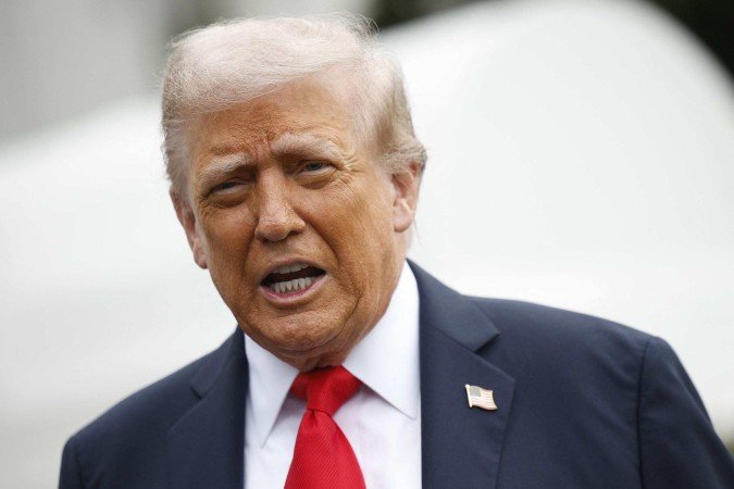 Antes de viajar ao Reino Unido, Trump exigiu que Maduro pare de enviar drogas aos EUA  -  (crédito: Kevin Dietsch/Getty Images/AFP)