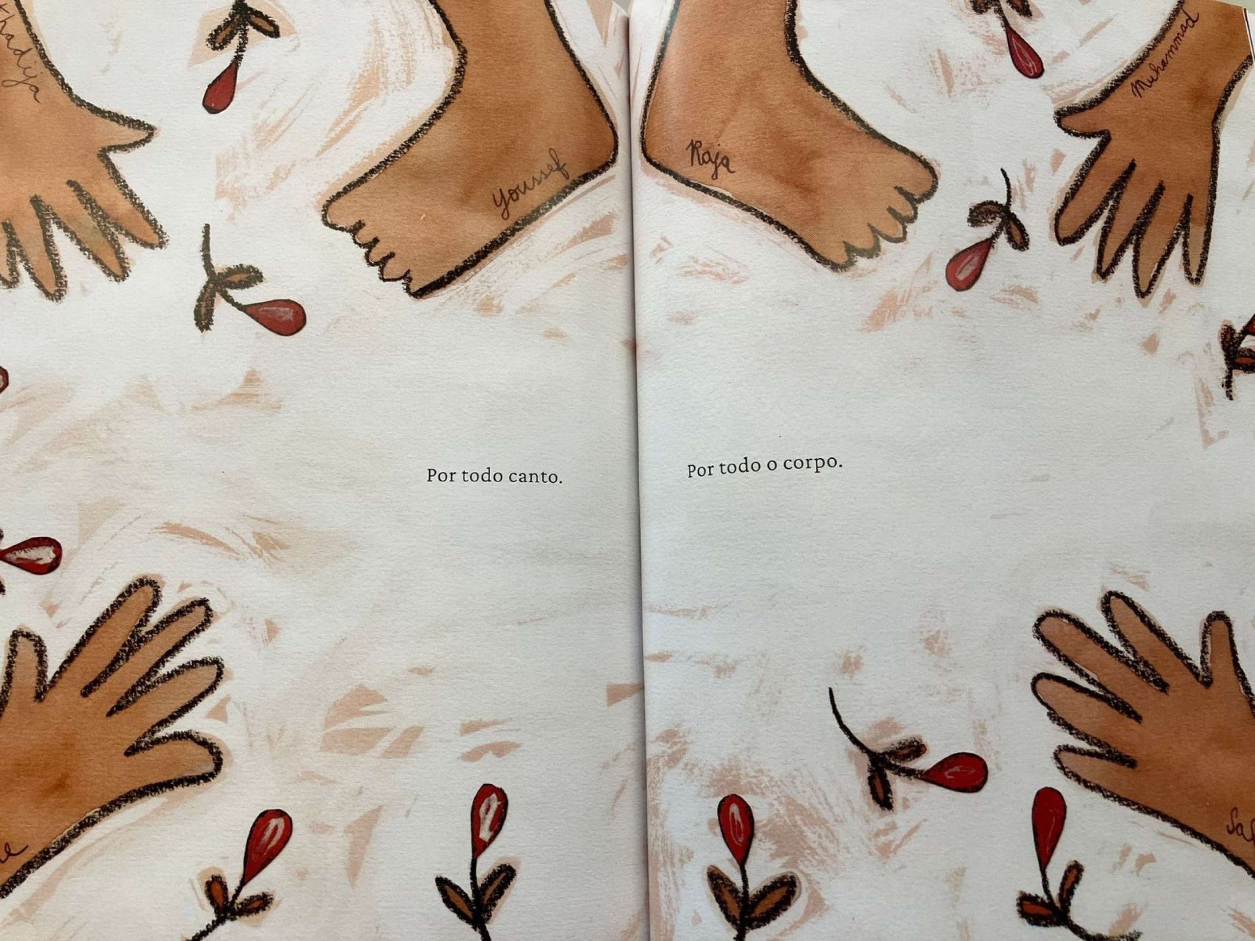 Livro &rsquo;meu nome&rsquo; foi inspirado em uma cena da vida real. Crian&ccedil;as em Gaza escrevem os pr&oacute;prios nomes nos corpos para serem identificadas em caso de morte ou mutila&ccedil;&atilde;o por bombardeios