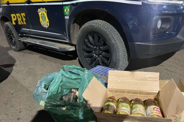 O caminhão estava abastecido com itens variados, como caixas de morango, leite condensado, café e óleo - (crédito: Reprodução/PRF) O caminhão estava abastecido com itens variados, como caixas de morango, leite condensado, café e óleo - (crédito: Reprodução/PRF)