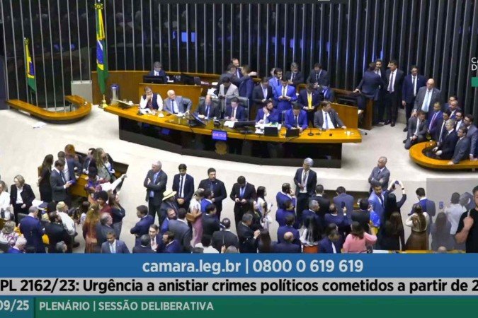 O anúncio de que o tema entraria em pauta foi anunciado pelo presidente da Casa, Hugo Motta, pelas redes sociais -  (crédito: Reprodução/Câmara dos Deputados)