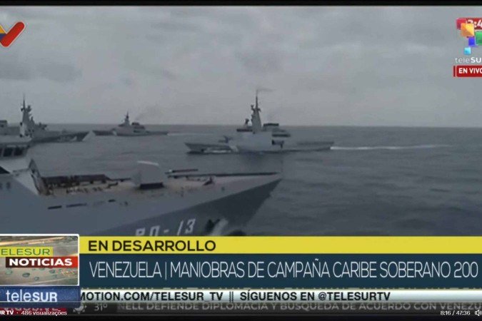 Operação intitulada Campanha Caribe Soberano 200 envolve mobilização militar no Mar do Caribe para fazer frente à pressão dos Estados Unidos na luta contra o narcotráfico 