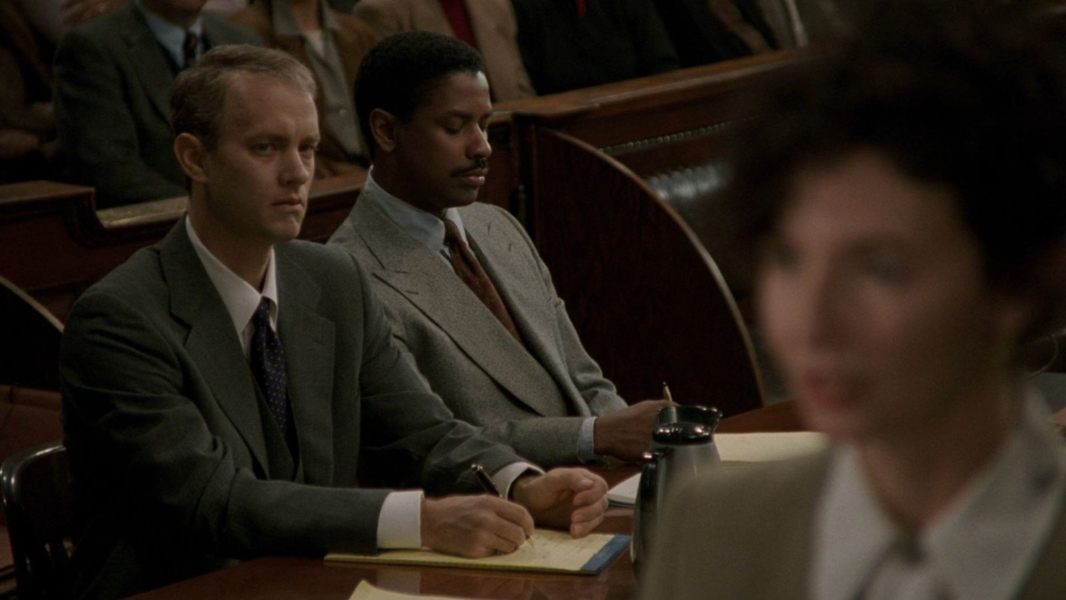 Tom Hanks e Denzel Washington no filme Filadélfia 