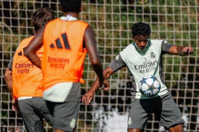 Endrick participou da atividade com o restante do elenco do Real Madrid -  (crédito: Foto: Reprodução/Instagram)