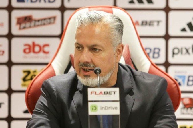 Boto ficou inconformado com a atuação do árbitro Andrés Rojas -  (crédito: Foto: Gilvan de Souza/Flamengo)