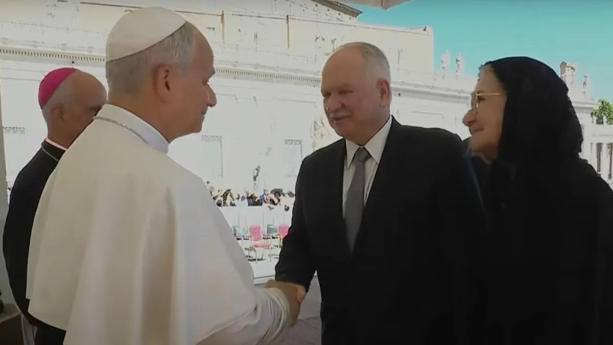 Fachin tem encontro com papa no Vaticano dias antes de tomar posse no STF -  (crédito: Reprodução/Youtube (Vatican Media Live))