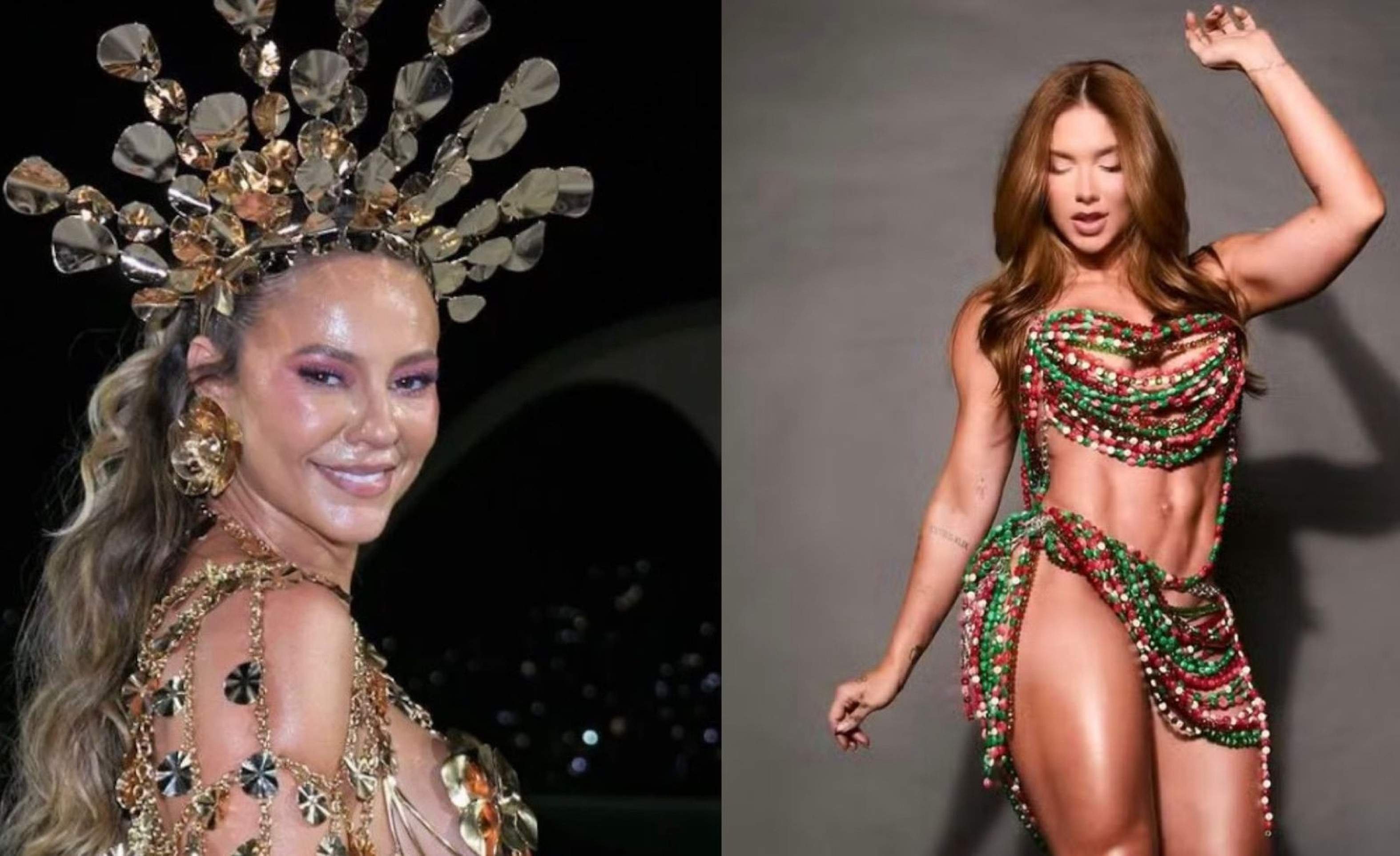 Paolla Oliveira se despede e passa a faixa de rainha de bateria para Virgínia Fonseca