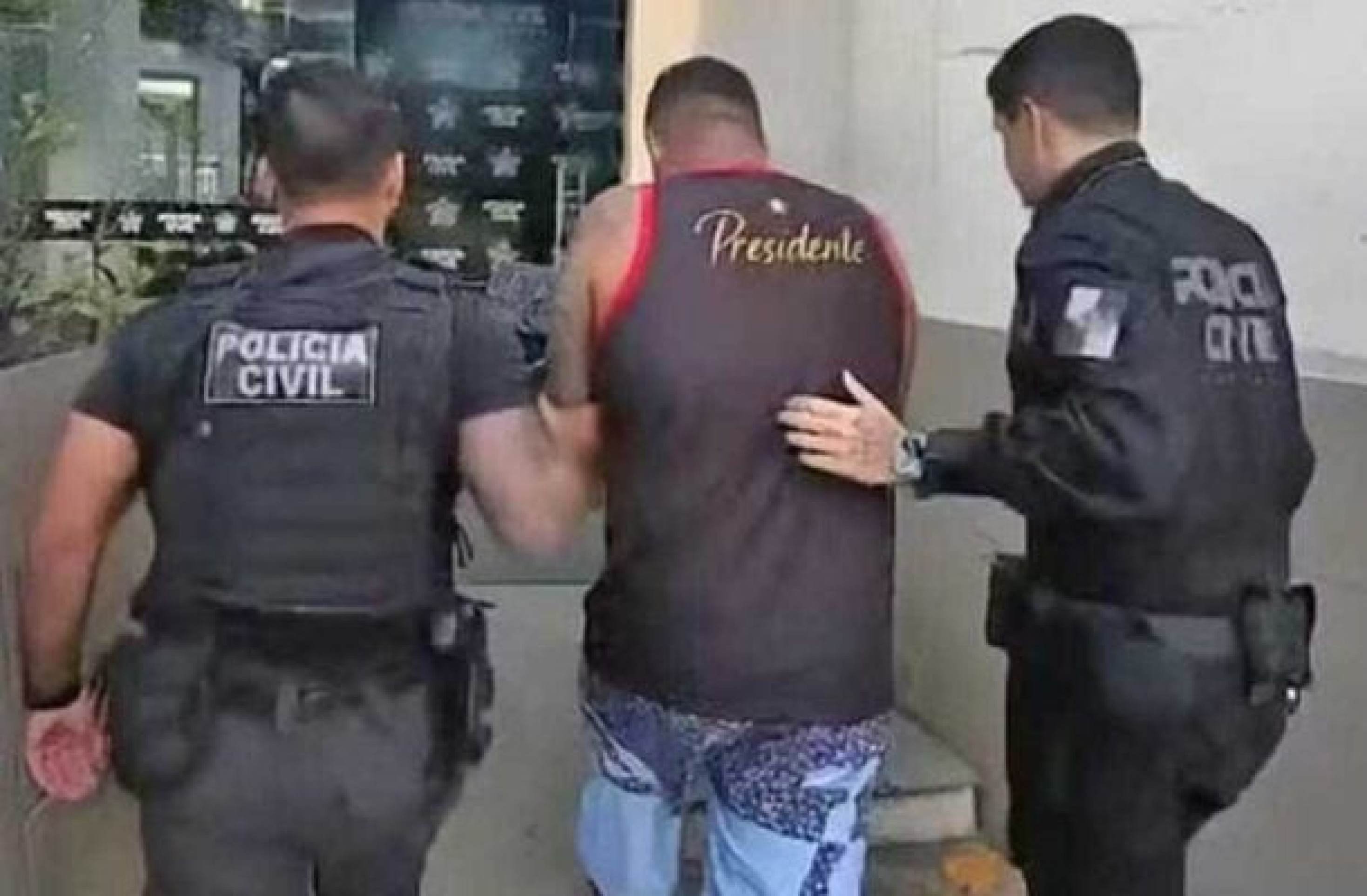 Policiais prenderam Tiago de Souza Câmara Melo, o Boinha, presidente da Torcida Jovem do Flamengo -  (crédito: - Reprodução de Vídeo)