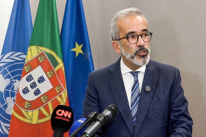 O ministro deu a declaração em Nova York, nos Estados Unidos, às vésperas da Assembleia Geral da ONU. Portugal se junta ao Canadá, Reino Unido e Austrália, que também anunciaram o reconhecimento do Estado Palestino neste domingo - (crédito: Celine Gesret / AFP ) O ministro deu a declaração em Nova York, nos Estados Unidos, às vésperas da Assembleia Geral da ONU. Portugal se junta ao Canadá, Reino Unido e Austrália, que também anunciaram o reconhecimento do Estado Palestino neste domingo - (crédito: Celine Gesret / AFP )