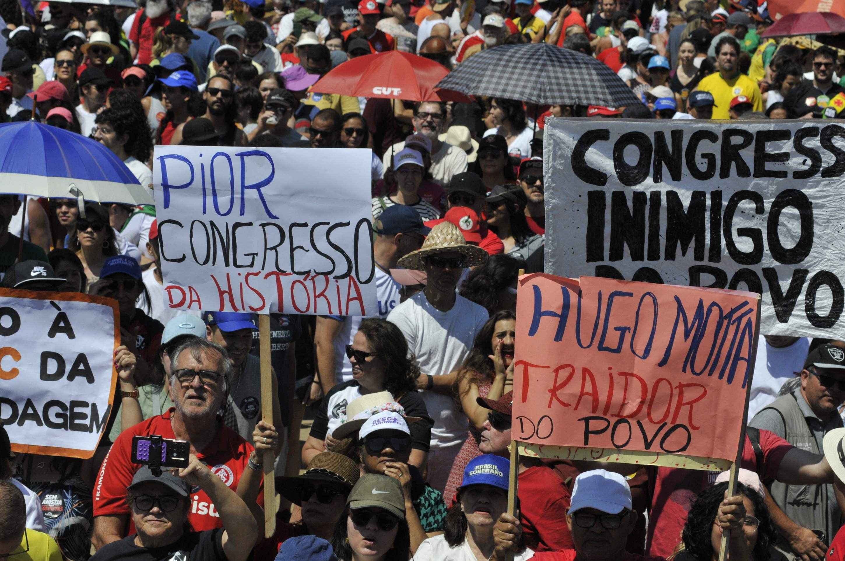  21/09/2025. Crédito: Minervino Júnior/CB/D.A Press. Brasil.  Brasilia - DF. Manifestação dos apoiadores do governo Lula no Museu da República.