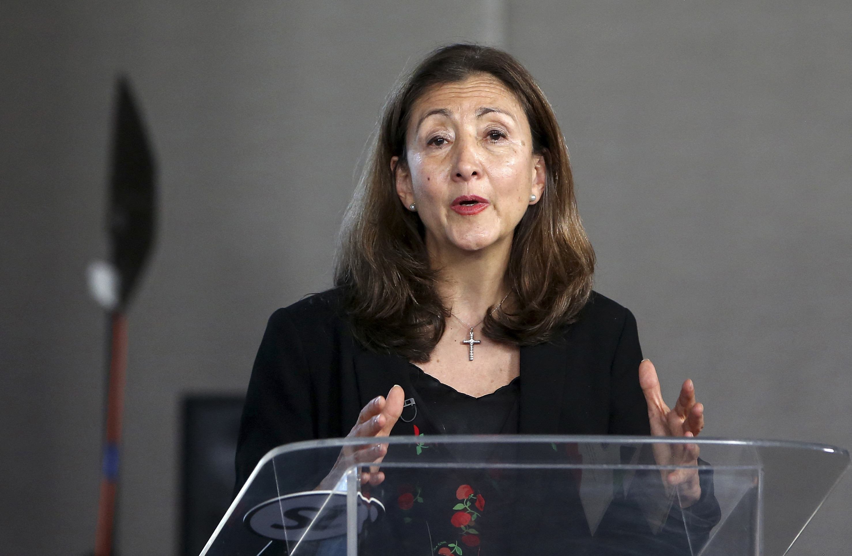 Ingrid, durante debate presidencial em Cáli, em 24 de abril de 2022 