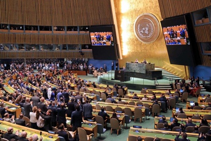 Salão da ONU em Nova York: onde o mundo se encontra -  (crédito: Ludovic MARIN / AFP)