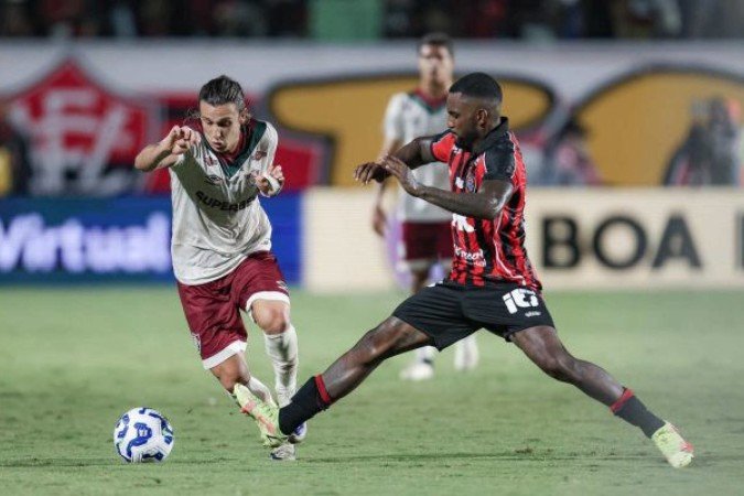 Canobbio em ação com a camisa do Fluminense no triunfo sobre o Vitória -  (crédito: Foto: Marcelo Gonçalves/Fluminense )