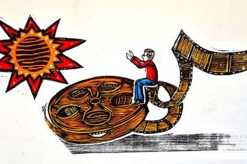 Ilustração da quinta edição da coleção Mestres Cobogós, em homenagem a Vladimir Carvalho 