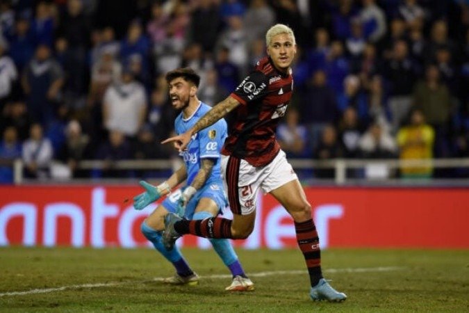 Pedro fez hat-trick em última vitória do Flamengo na Argentina - (crédito: Foto: Marcelo Cortes / Flamengo) Pedro fez hat-trick em última vitória do Flamengo na Argentina - (crédito: Foto: Marcelo Cortes / Flamengo)