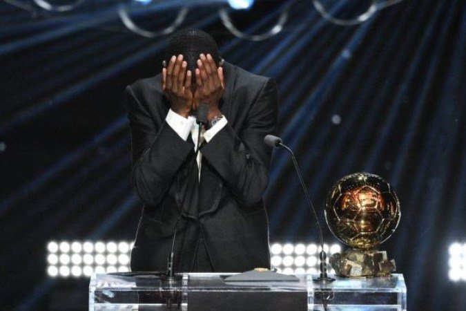Dembélé durante a premiação da Bola de Ouro, nesta segunda-feira (22) -  (crédito: Foto: Divulgação / Ballon D'Or)