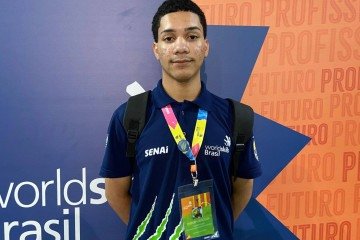 O aluno Hendryos Henrique, representando o Mato Grosso, desenvolve produtos para o ramo industrial.