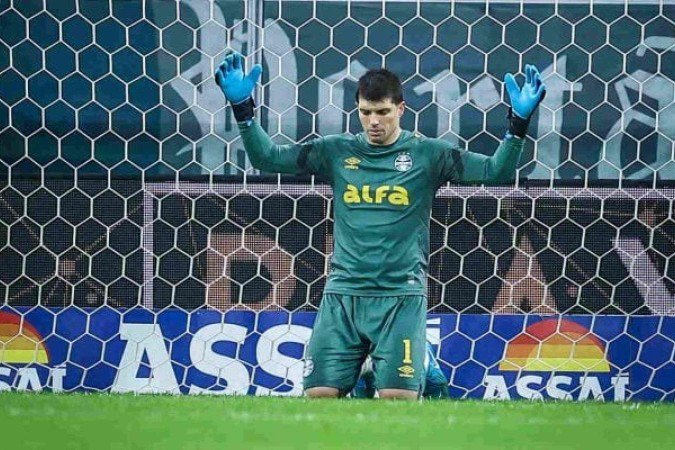 Tiago Volpi fez o gol de empate do Grêmio contra o Botafogo - (crédito: Foto: Lucas Uebel/Grêmio) Tiago Volpi fez o gol de empate do Grêmio contra o Botafogo - (crédito: Foto: Lucas Uebel/Grêmio)