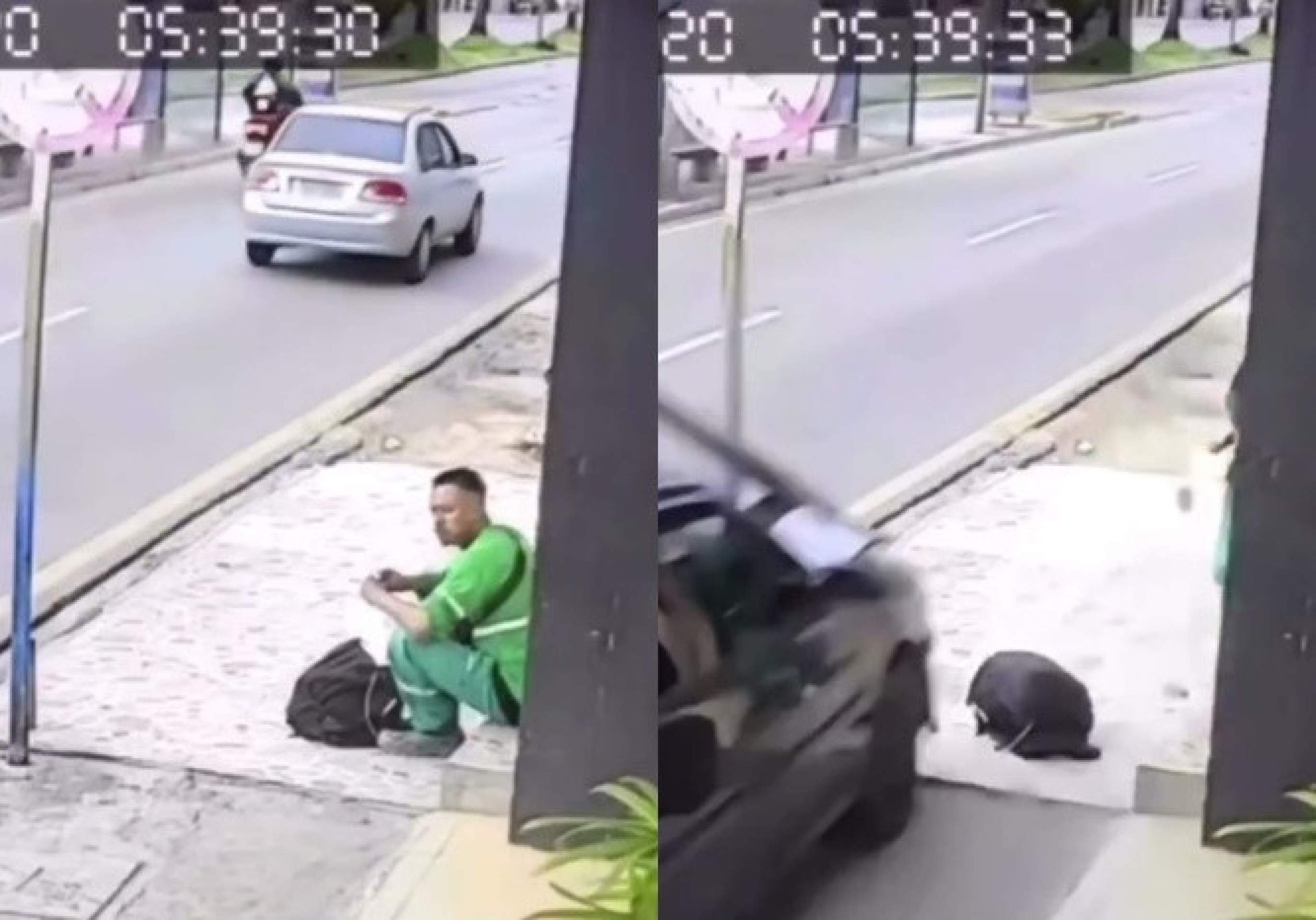 Por um triz: rapaz agradece a Deus ao escapar de atropelamento