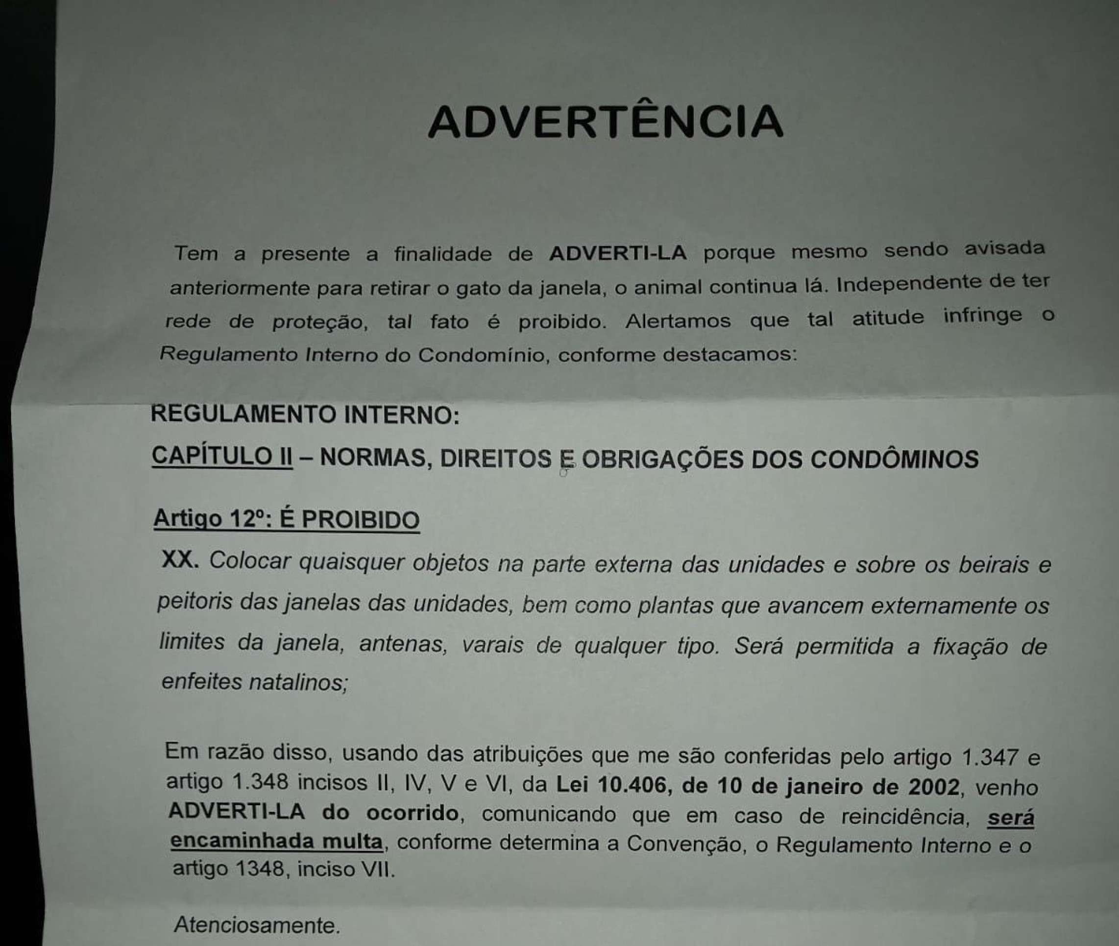 Advertência
