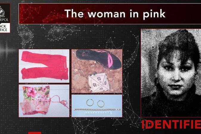 Fotografia em preto e branco de Liudmila Zavada divulgada pela Interpol -  (crédito: Interpol)