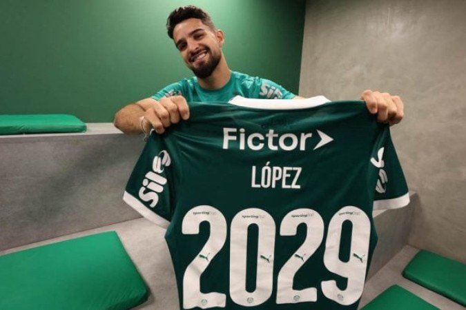Flaco López marcou duas vezes contra o River na última quarta - (crédito: Foto: Cesar Greco/Palmeiras) Flaco López marcou duas vezes contra o River na última quarta - (crédito: Foto: Cesar Greco/Palmeiras)