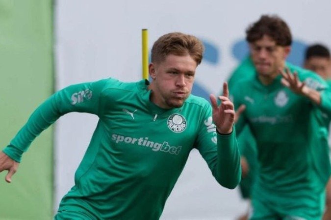 Jogador treinou firme para o jogo do Brasileirão - (crédito: Foto: Cesar Greco/Palmeiras) Jogador treinou firme para o jogo do Brasileirão - (crédito: Foto: Cesar Greco/Palmeiras)