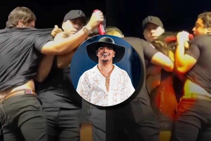 Fã invade palco, morde Natanzinho Lima e show é interrompido; veja - (crédito: Reprodução/Instagram) Fã invade palco, morde Natanzinho Lima e show é interrompido; veja - (crédito: Reprodução/Instagram)