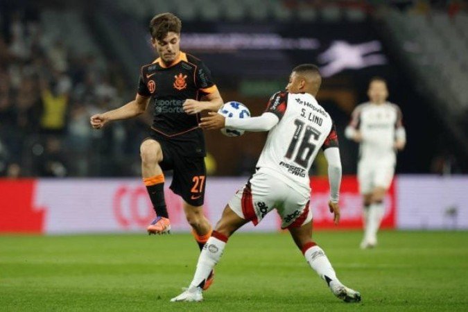Flamengo vira pra cima do Corinthians, na Neo Química Arena - (crédito: Foto: Gilvan de Souza/CRF) Flamengo vira pra cima do Corinthians, na Neo Química Arena - (crédito: Foto: Gilvan de Souza/CRF)
