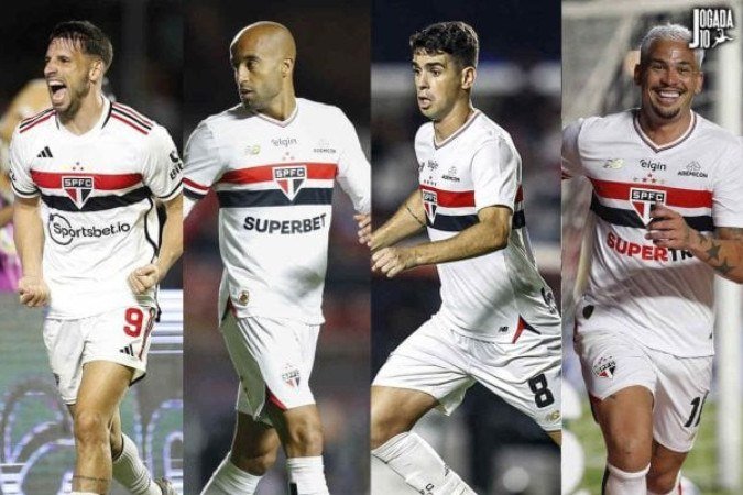 Quarteto mágico do São Paulo não flui em 2025 -  (crédito: Fotos: Miguel Schincariol, Rubens Chiri e Paulo Pinto/São Paulo)