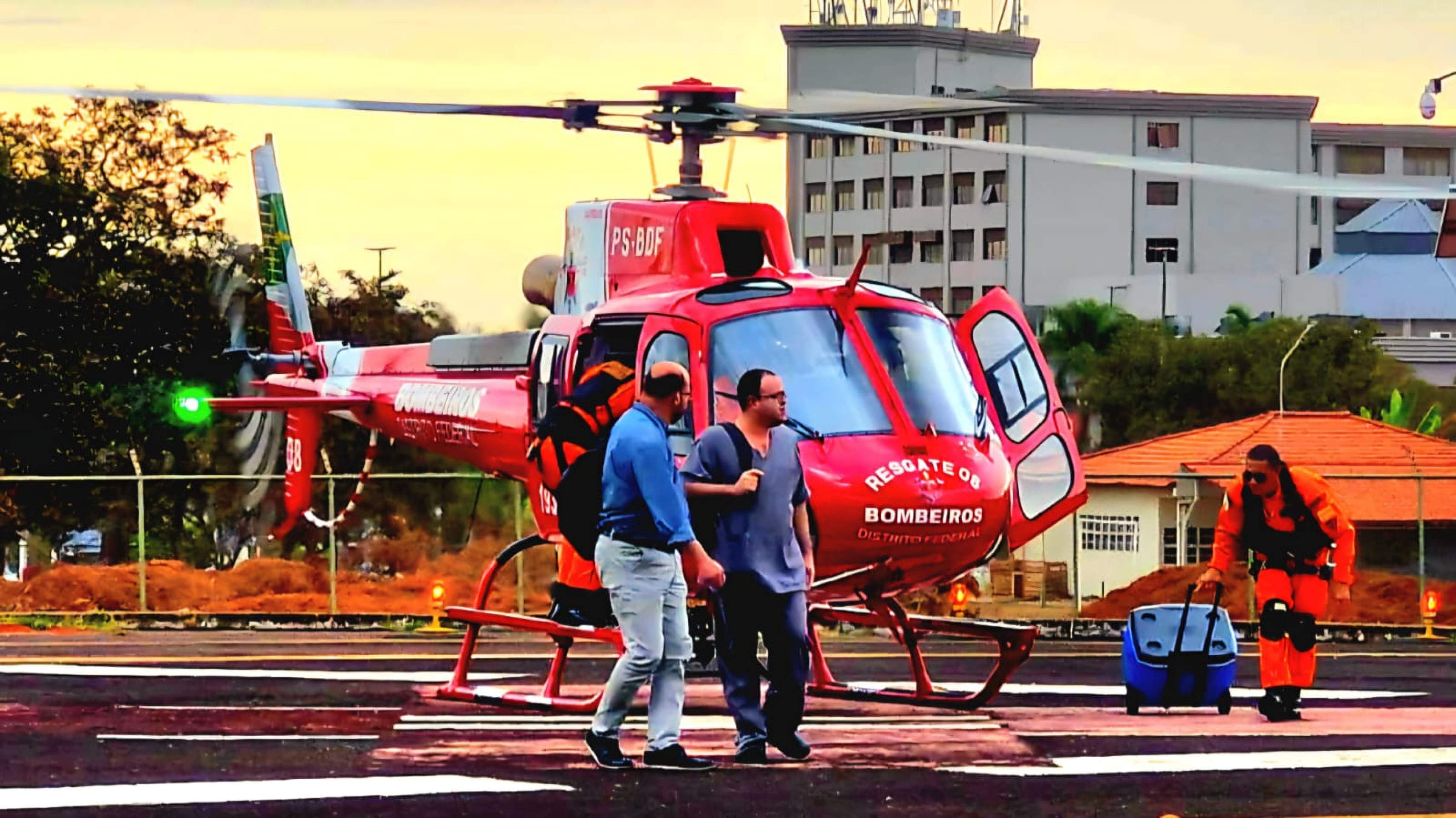 Corpo de Bombeiros do DF ajudou a transportar um coração do Mato Grosso do Sul para Brasília