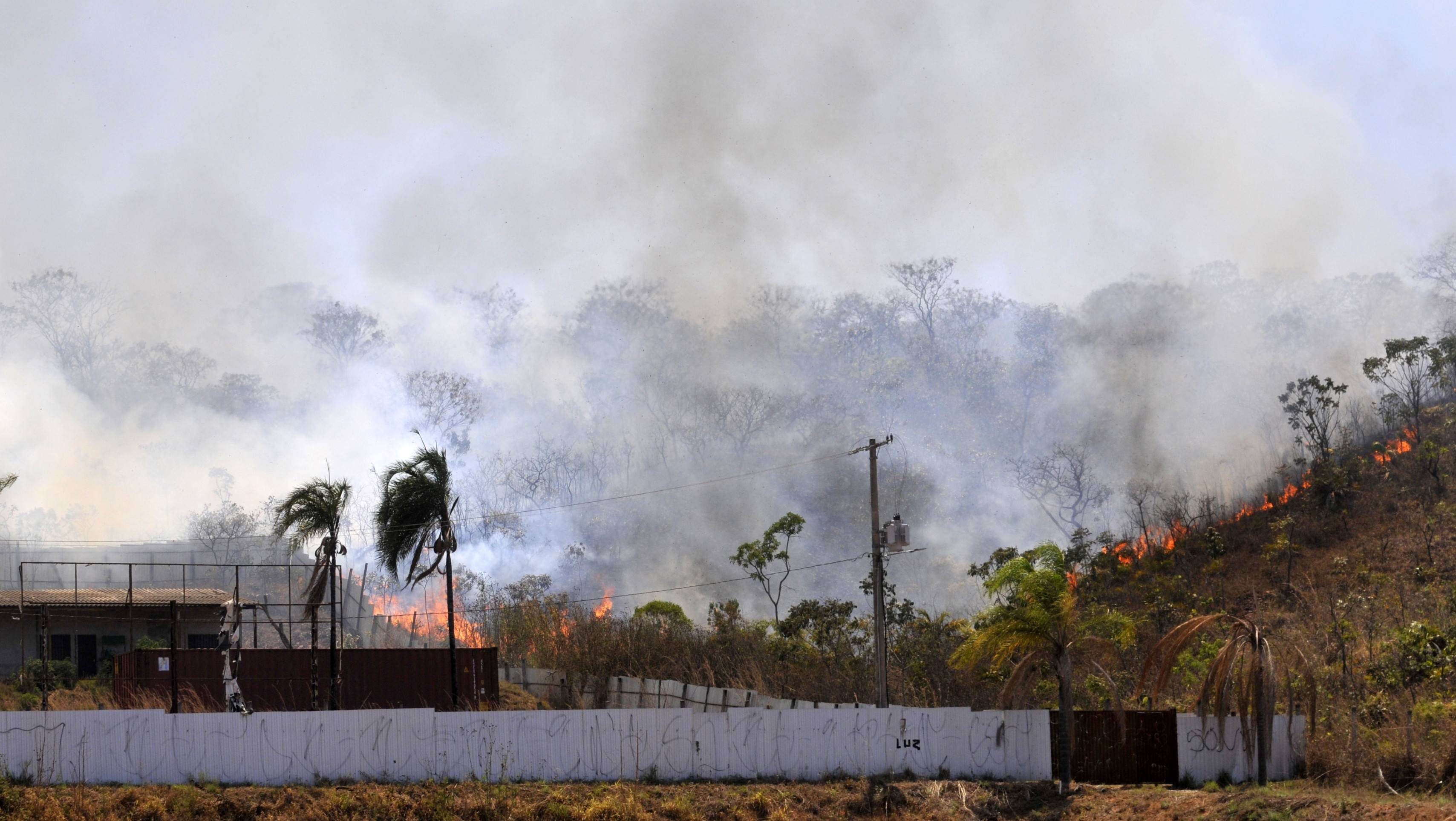 O fogo chegou pela vegetação seca e quase atingiu a casa de José
