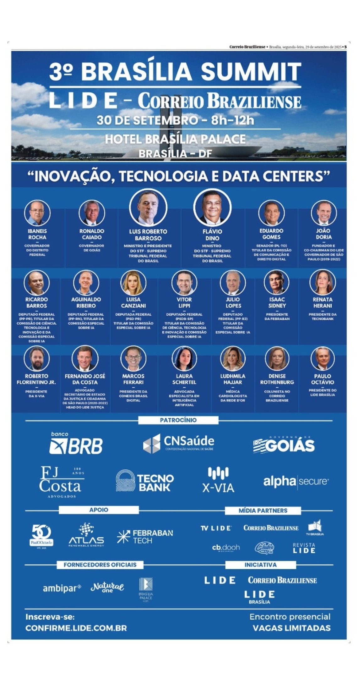 3° Brasília Summit debate inovação, tecnologia e data centers 