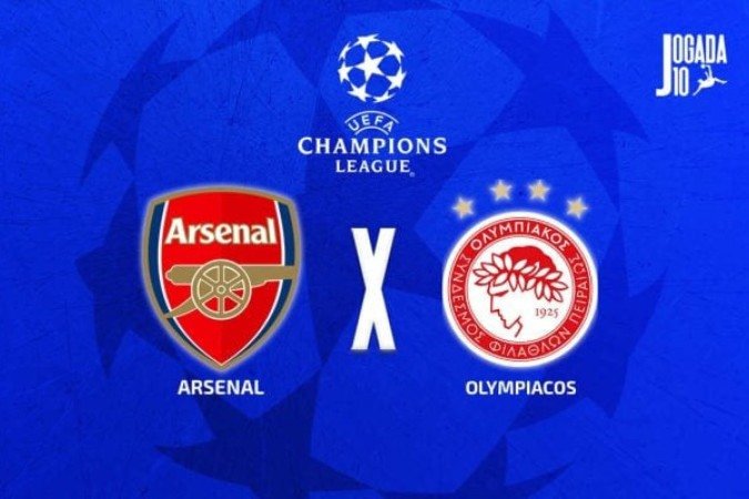 Arsenal e Olympiacos se enfrentam na 2ª rodada da fase de liga da Champions 2025/26 -  (crédito: Arte: Jogada10)