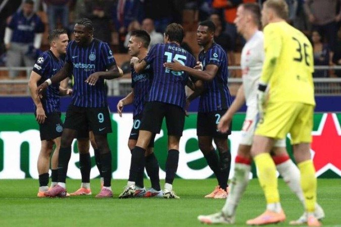 Lautaro marca seu segundo gol na vitória da Inter de Milão sobre o Slavia Praga - (crédito: Foto: Marco Luzzani/Getty Images) Lautaro marca seu segundo gol na vitória da Inter de Milão sobre o Slavia Praga - (crédito: Foto: Marco Luzzani/Getty Images)