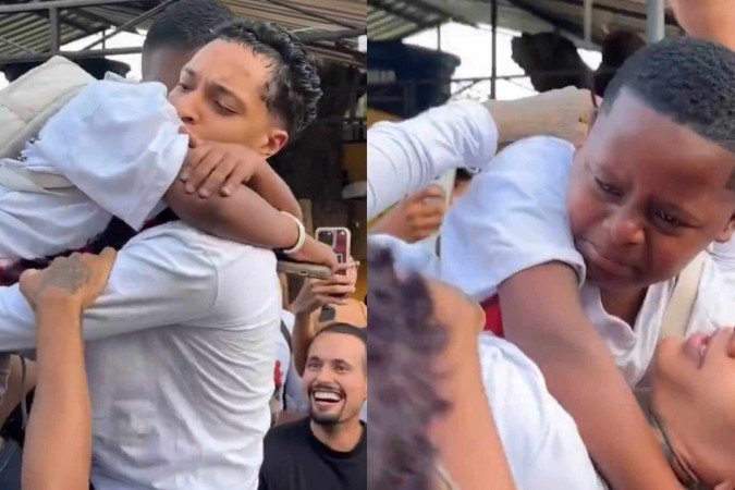 Oruam reencontra filho após deixar prisão -  (crédito: Reprodução/X)