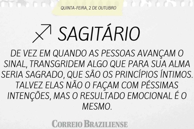 Horóscopo desta quinta-feira (2/10) 