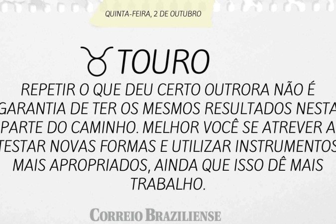 Horóscopo desta quinta-feira (2/10) 