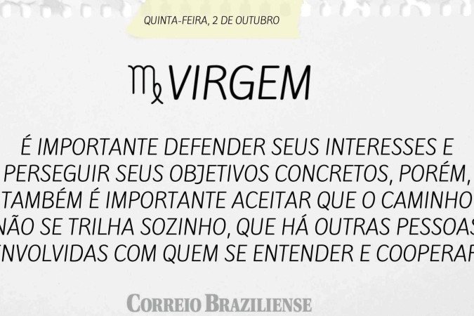 Horóscopo desta quinta-feira (2/10) 